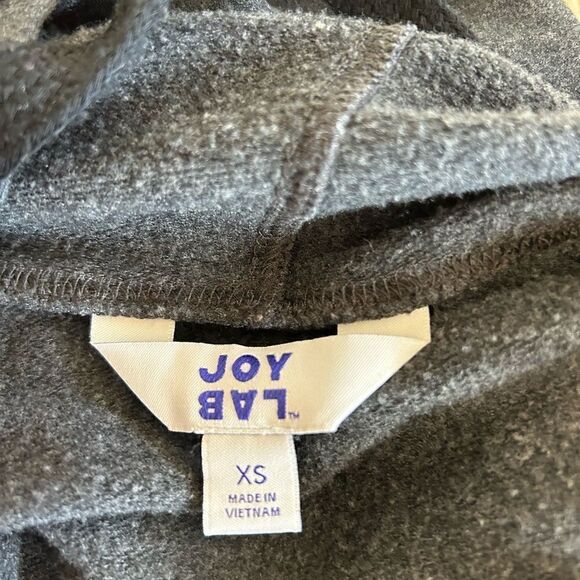 Joy Lab Grey Black Lace Up Hoodie SweatShirt Soft Sweater sz XS - Picture 7 of 11